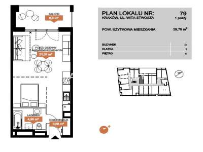         Apartamentos para Alquilar, Kraków, Wita Stwosza | 39 mkw