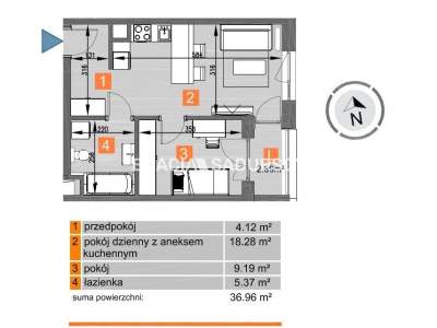         Квартиры для Продажа, Kraków, Os. Piastów | 36 mkw