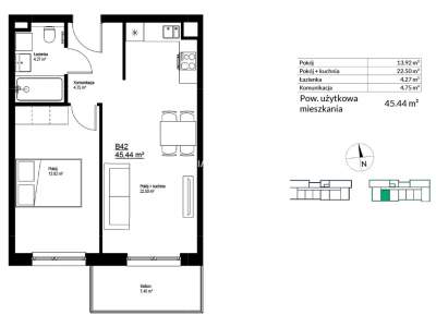         Apartamentos para Alquilar, Kraków, Bieżanów | 45 mkw