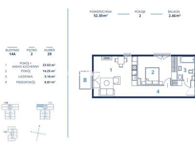         Flats for Sale, Kraków, Bunscha | 52 mkw