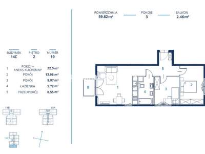         Apartamentos para Alquilar, Kraków, Bunscha | 59 mkw