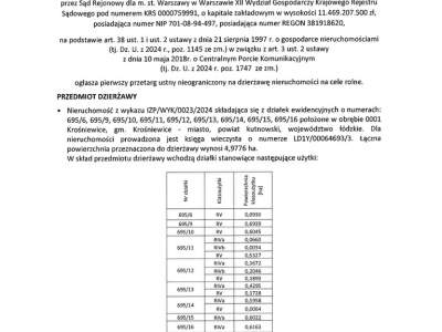                                     участок для Аренда   Krośniewice
                                     | 49776 mkw