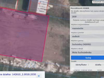                                     Parcela para Alquilar  Suchożebry
                                     | 620 mkw