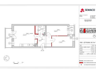         Apartamentos para Alquilar, Kraków, Dąbska | 58 mkw