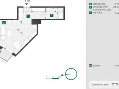         Apartamentos para Alquilar, Kraków, Kotlarska - Okolice | 47 mkw