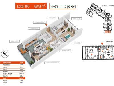         Apartamentos para Alquilar, Kraków, Teligi | 68 mkw