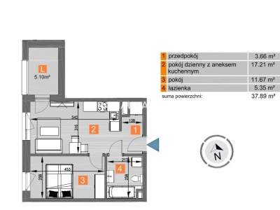         Flats for Sale, Kraków, Os. Piastów | 37 mkw