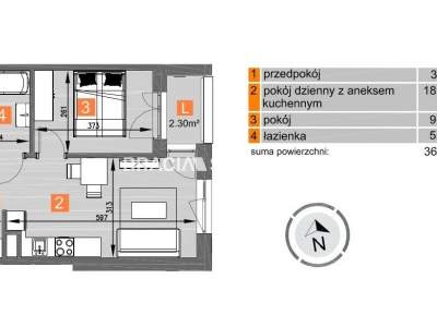         Квартиры для Продажа, Kraków, Os. Piastów | 36 mkw