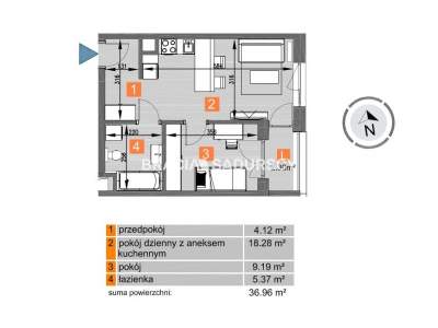         Wohnungen zum Kaufen, Kraków, Os. Piastów | 36 mkw