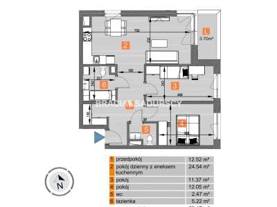         Apartamentos para Alquilar, Kraków, Os. Piastów | 68 mkw