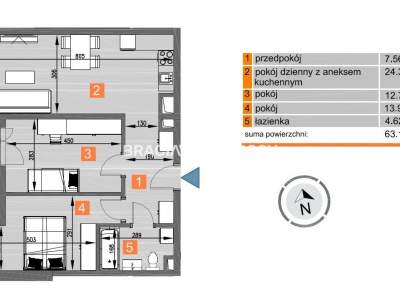         Apartamentos para Alquilar, Kraków, Os. Piastów | 63 mkw