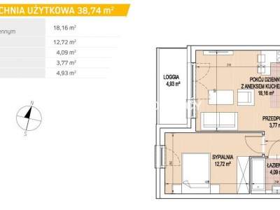         Квартиры для Продажа, Kraków, Kamieńskiego - Okolice | 38 mkw