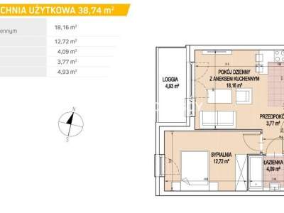         Apartamentos para Alquilar, Kraków, Kamieńskiego - Okolice | 38 mkw