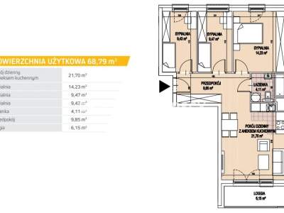         Flats for Sale, Kraków, Kamieńskiego - Okolice | 68 mkw