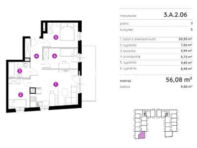         Apartamentos para Alquilar, Kraków, Rydlówka | 56 mkw