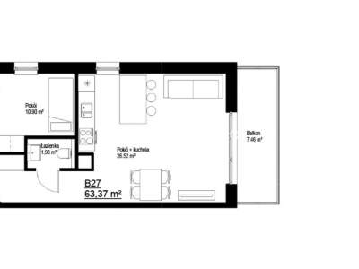         Apartamentos para Alquilar, Kraków, Bieżanów | 63 mkw