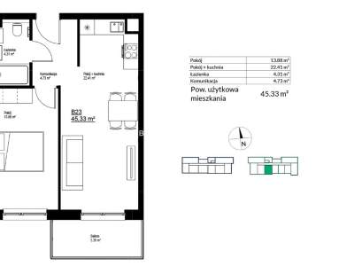         Apartamentos para Alquilar, Kraków, Bieżanów | 45 mkw