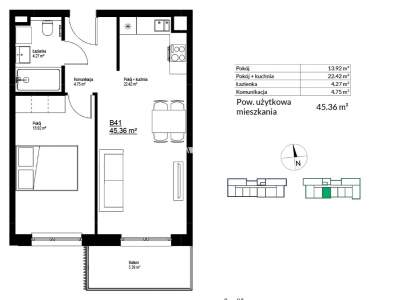         Apartamentos para Alquilar, Kraków, Bieżanów | 45 mkw