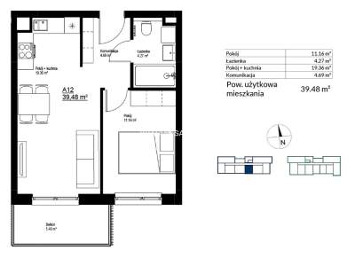         Apartamentos para Alquilar, Kraków, Bieżanów | 39 mkw