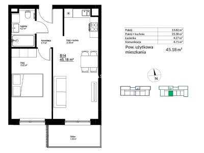         Apartamentos para Alquilar, Kraków, Bieżanów | 45 mkw