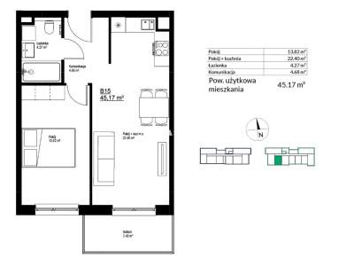         Apartamentos para Alquilar, Kraków, Bieżanów | 45 mkw