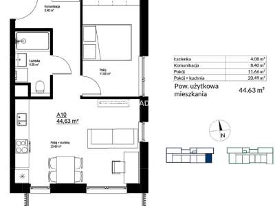         Apartamentos para Alquilar, Kraków, Bieżanów | 44 mkw