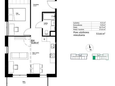         Apartamentos para Alquilar, Kraków, Bieżanów | 53 mkw