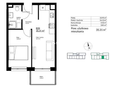         Apartamentos para Alquilar, Kraków, Bieżanów | 35 mkw