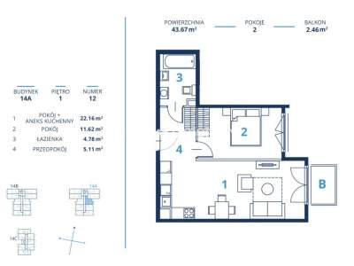         Квартиры для Продажа, Kraków, Bunscha | 43 mkw