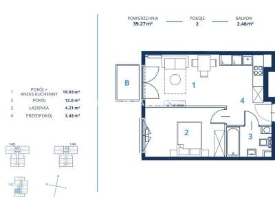         Flats for Sale, Kraków, Bunscha | 39 mkw