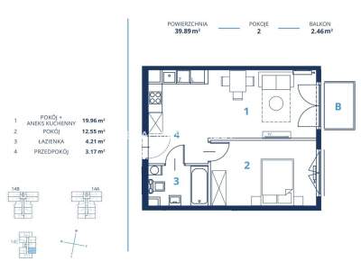         Flats for Sale, Kraków, Bunscha | 39 mkw