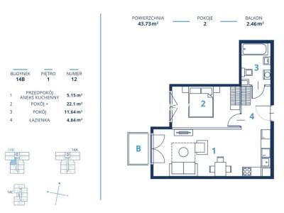         Flats for Sale, Kraków, Bunscha | 43 mkw