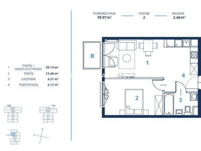         Квартиры для Продажа, Kraków, Bunscha | 39 mkw