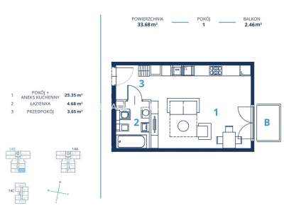         Apartamentos para Alquilar, Kraków, Bunscha | 33 mkw