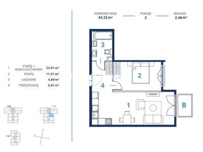         Apartamentos para Alquilar, Kraków, Bunscha | 43 mkw