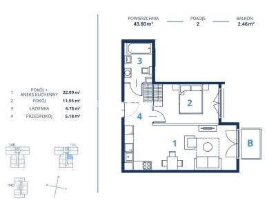         Apartamentos para Alquilar, Kraków, Bunscha | 43 mkw