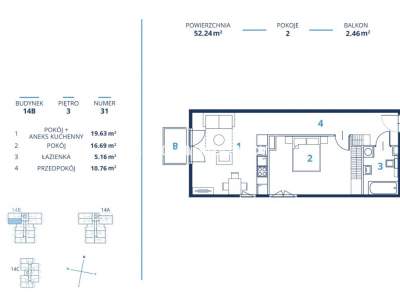         Flats for Sale, Kraków, Bunscha | 52 mkw