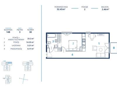         Apartamentos para Alquilar, Kraków, Bunscha | 52 mkw