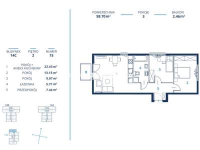         Квартиры для Продажа, Kraków, Bunscha | 58 mkw