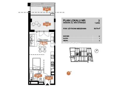         Apartamentos para Alquilar, Kraków, Wita Stwosza | 39 mkw