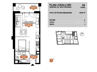         Apartamentos para Alquilar, Kraków, Wita Stwosza | 40 mkw