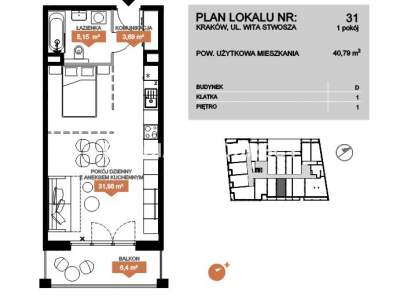         Flats for Sale, Kraków, Wita Stwosza | 40 mkw