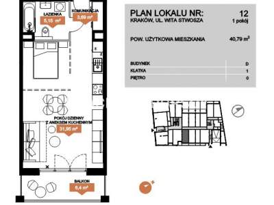         Apartamentos para Alquilar, Kraków, Wita Stwosza | 40 mkw