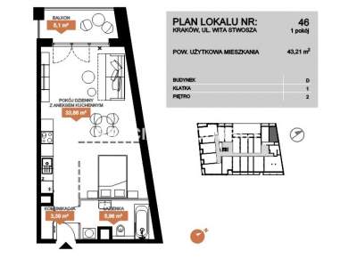         Flats for Sale, Kraków, Wita Stwosza | 43 mkw