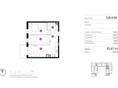         Apartamentos para Alquilar, Kraków, Rydlówka | 51 mkw