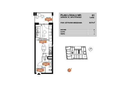         Apartamentos para Alquilar, Kraków, Wita Stwosza | 28 mkw