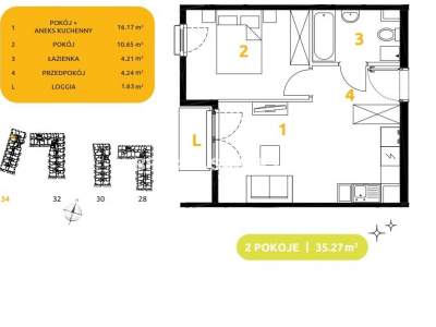         Apartamentos para Alquilar, Kraków, 29 Listopada - Okolice | 35 mkw