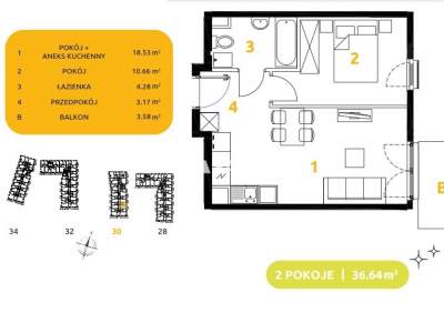         Apartamentos para Alquilar, Kraków, 29 Listopada - Okolice | 36 mkw