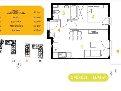         Apartamentos para Alquilar, Kraków, 29 Listopada - Okolice | 36 mkw