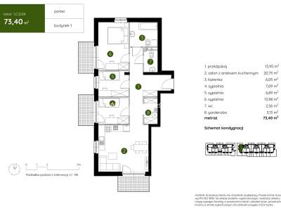         Apartamentos para Alquilar, Kraków, Pękowicka | 73 mkw